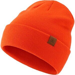 Men Orange Winter Hats Acrylic Knit Cuff Beanie Cap Warm Women Beanie Hat